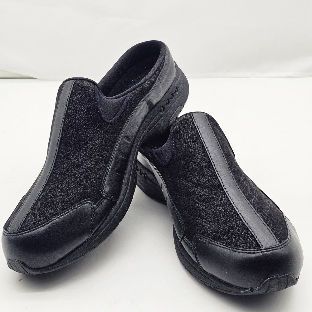 Easy Spirit Traveltime Mules Women 11M Black Excellent Slip On Clogs